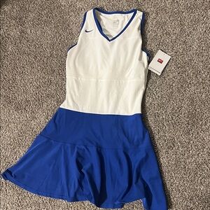 Nike White and Blue Athletic Dress